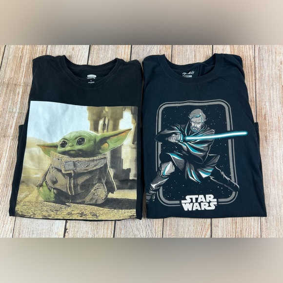 Star Wars Other - Star Wars T Shirt Bundle Lot Of 2 Size Small Yoga & Jedi Obi-Wan Kenobi